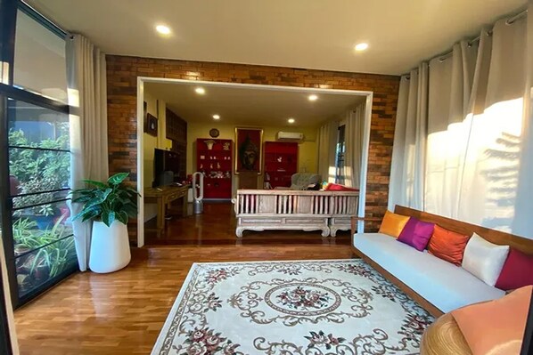 Villa, 2 Bedrooms | Living area | 32-inch LCD TV with cable channels