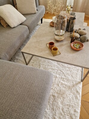 Smart TV, DVD player, books, music library