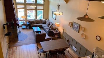 TV, fireplace, video games, DVD player