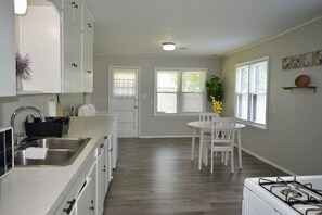Fridge, microwave, coffee/tea maker, blender
