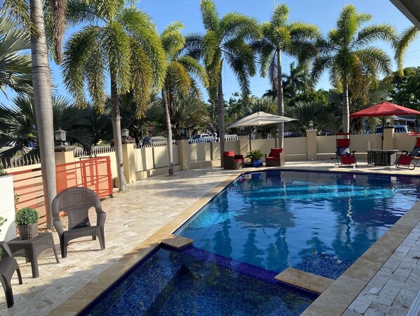 Outdoor pool, a heated pool