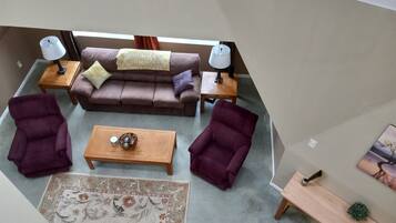 Smart TV, fireplace, DVD player, video library