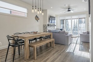 Dining - Brand new modern duplex with garage, BBQ, hot tub, media room, foosball table (Silver Star Mountain)