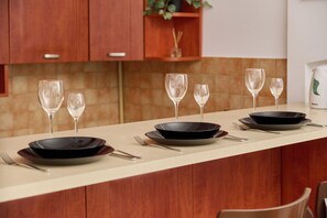 Apartment, 1 Schlafzimmer, Küche | 1 Schlafzimmer, Bettwäsche