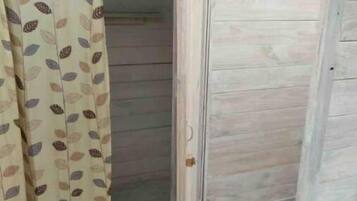 Shower, soap, toilet paper