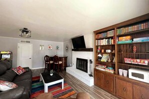 Smart TV, fireplace, video games, table football