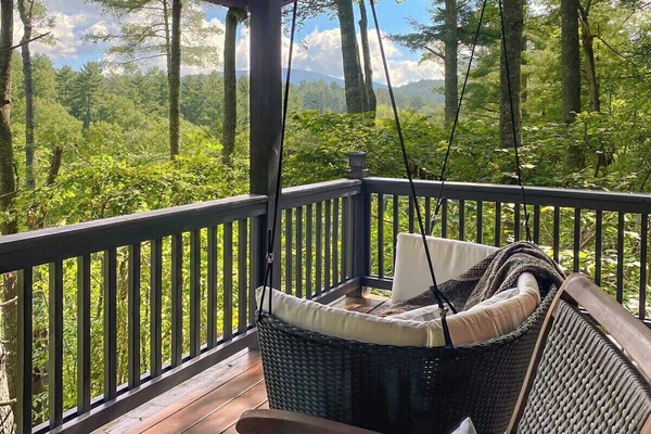 The view from our deck is stunning, with nature as far as the eye can see.
