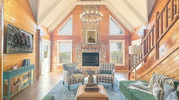 Smart TV, fireplace, video games, table football