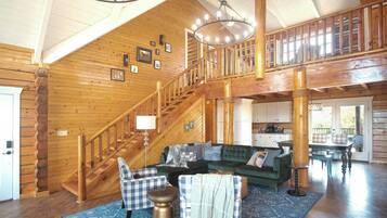 Smart TV, fireplace, video games, foosball