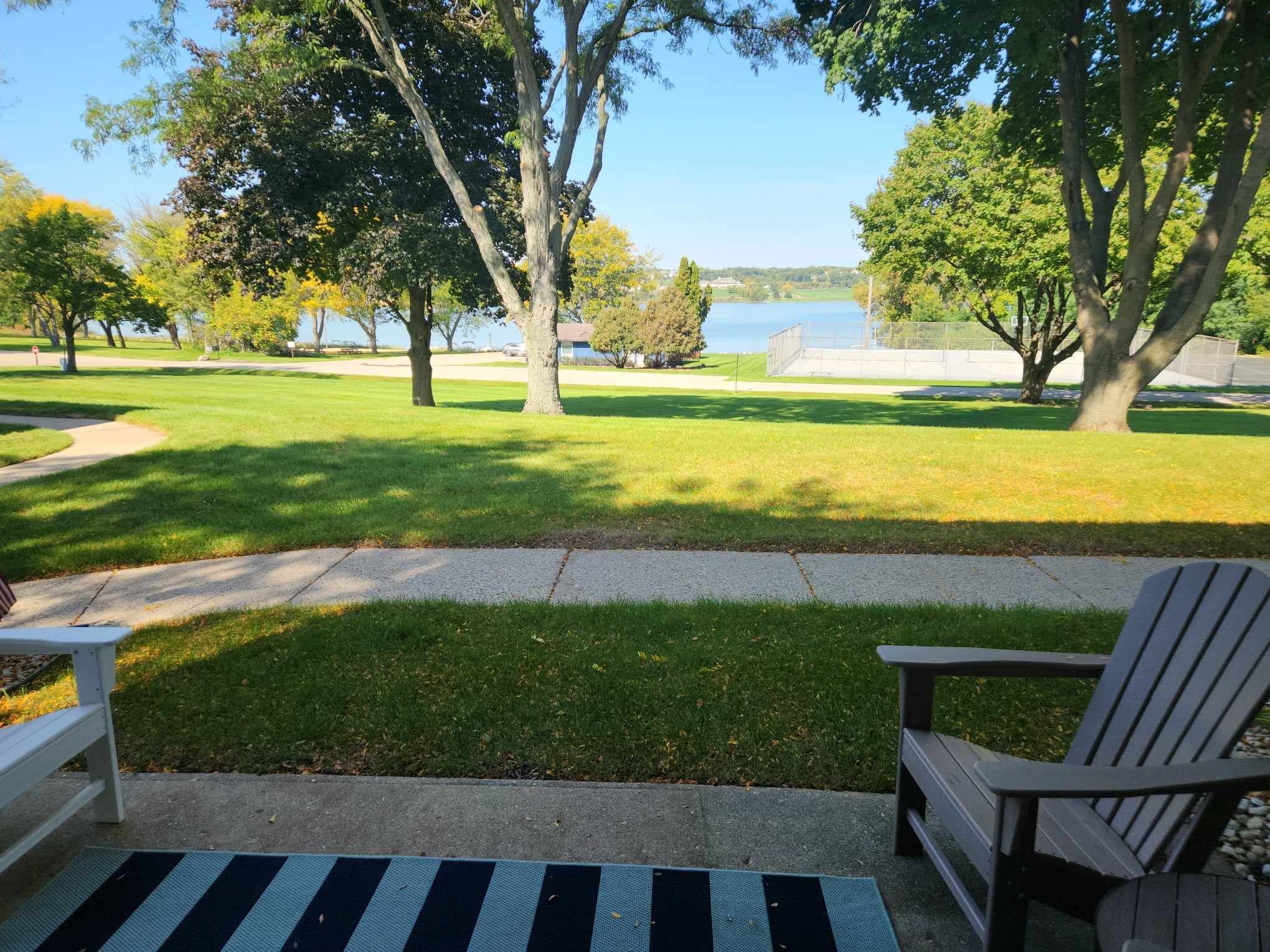 Stunning lakeview from this Geneva Condo. Walk to recreation or nightlife!