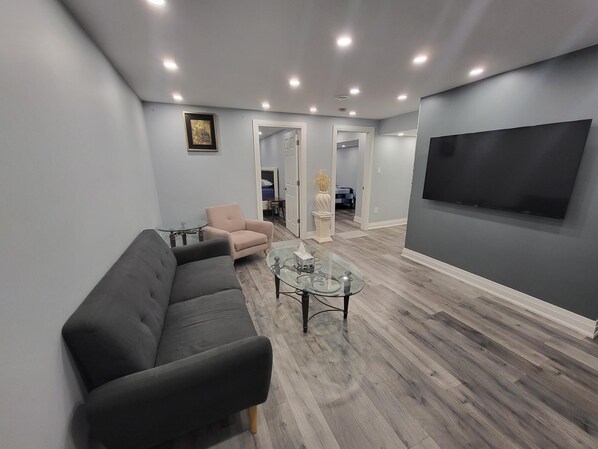 TV, fireplace - Guest Suite Apartment with Parking (Mississauga)