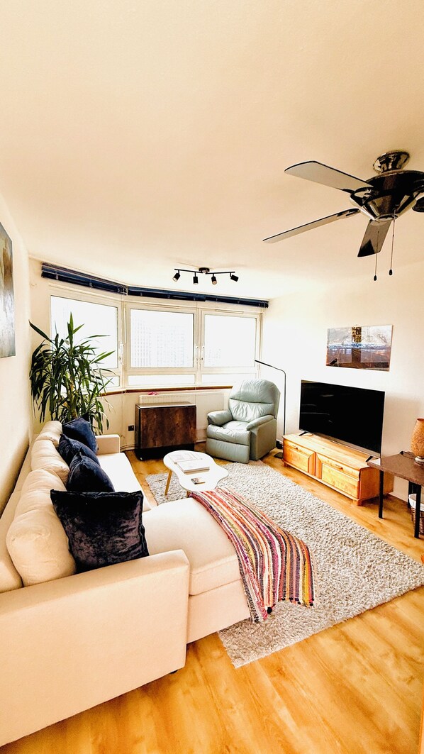 Smart TV, books, stereo