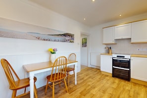 Microwave, oven, dishwasher, high chair