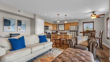 TV, fireplace, stereo, offices