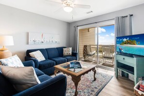 TV, DVD player, books