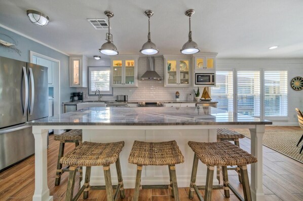 Fridge, microwave, oven, stovetop - Beach Access | Private Pool, Ping-Pong, Firepit, Swings, & Views | Tipsea Turtle (Port Aransas)