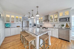 Fridge, microwave, oven, stovetop - Beach Access | Private Pool, Ping-Pong, Firepit, Swings, & Views | Tipsea Turtle (Port Aransas)