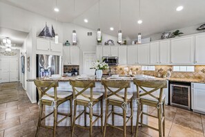 Fridge, microwave, oven, stovetop - Beach House • Private Pool + Golf Cart Zone + Walk to Beach | Rum Runner (Port Aransas)