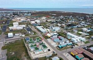 Aerial view - Rooftop Patio w/ View, Pool, Near the Beach | Lost Shaker of Salt by AvantStay (Port Aransas)