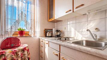 Family House, 3 Bedrooms, Microwave, Mountainside (Pool Chalet Adonis w/ Panoramic Views) | Private kitchen