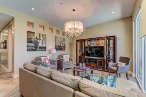TV - Beachfront Condo with Lazy River (Galveston)