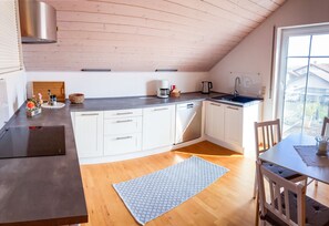 Stovetop, dishwasher, high chair, cookware/dishes/utensils - 3-zimmer-wohnung im Rhein-nahe Gebiet, Ideal für Wanderer und Weinfreunde (Hergenfeld)