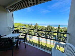 Studio, balkon, uitzicht op zee | Balkon