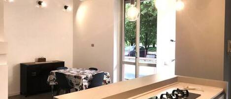 Fridge, microwave, dishwasher, toaster