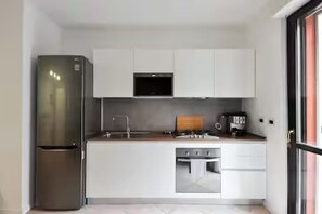 Fridge, microwave, toaster