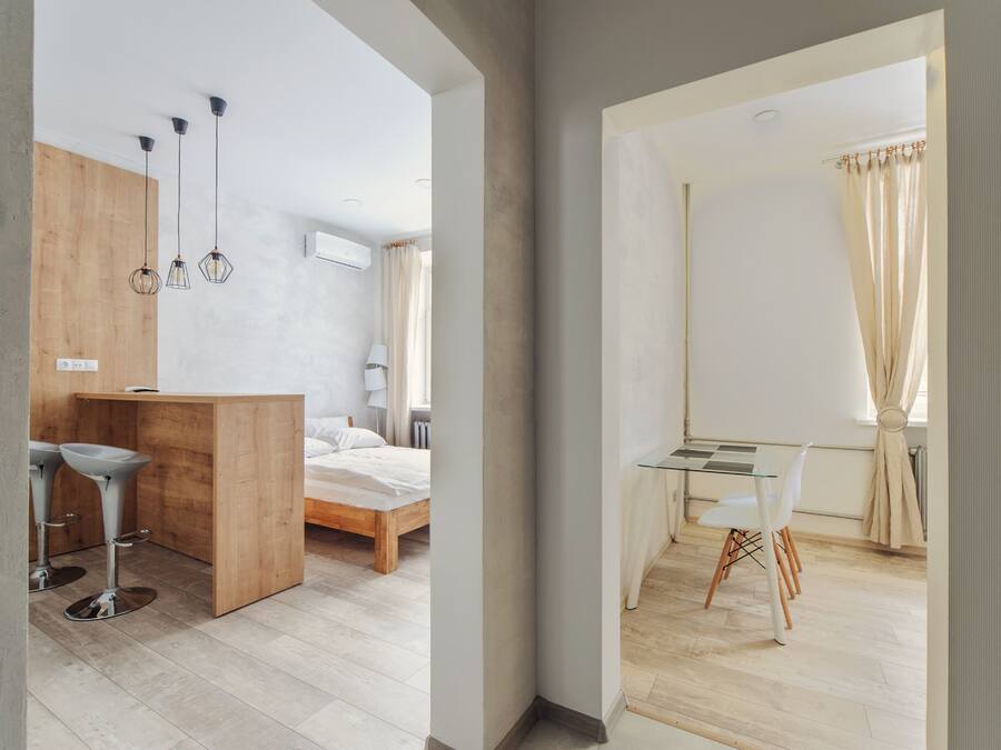 Lägenhet Basic | 1 sovrum, skrivbord, ljudisolering och strykjärn/strykbräda