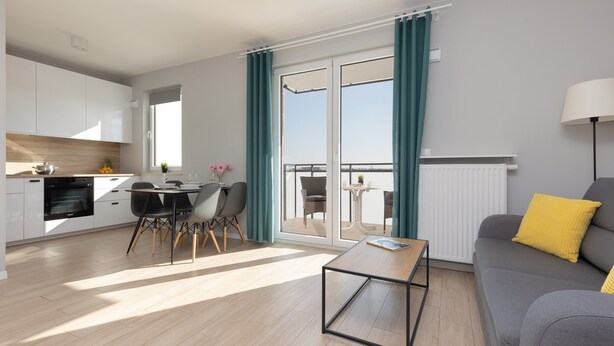 Studio, Balcony | Private kitchen | Dishwasher, cookware/dishes/utensils - Cozy & Peacefull Studio by Renters (Warsaw)