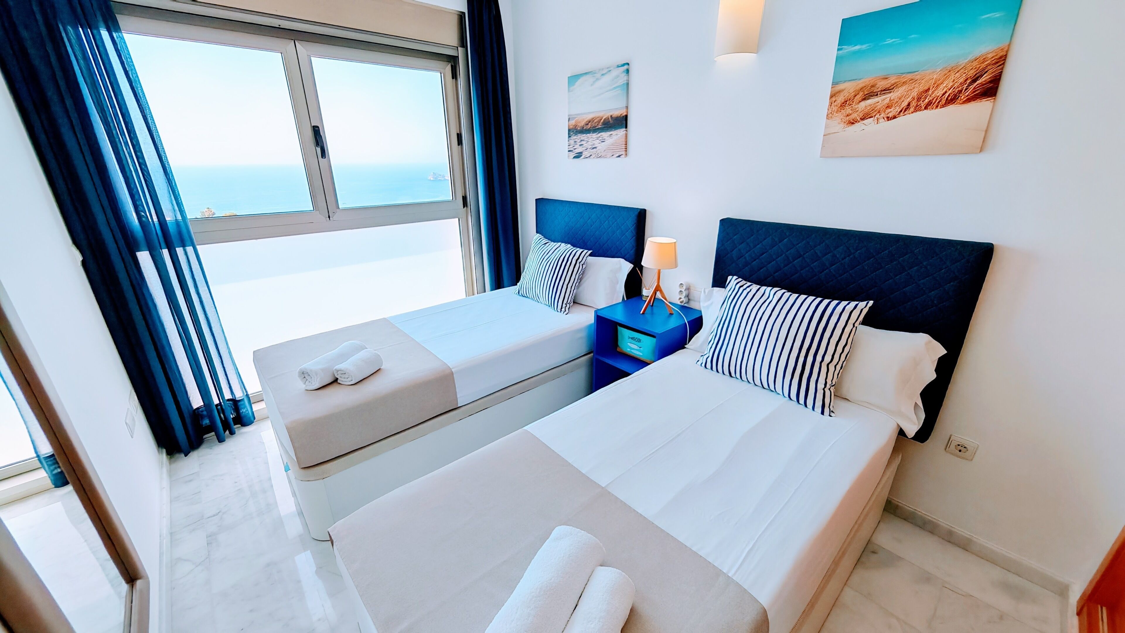 Classic Apartment, 2 Bedrooms, Sea View | Premium bedding, blackout drapes, soundproofing, iron/ironing board