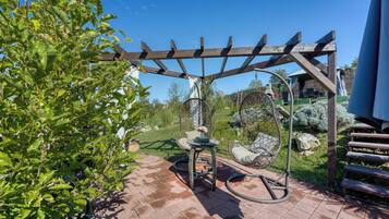 Family House, Multiple Bedrooms, Mountainside (Romantic Haven with Hot Tub) | Terrace/patio