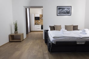 Escritorio, sistema de insonorización, wifi gratis y ropa de cama