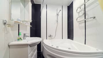 Apartment | Bathroom | Hair dryer, towels, soap, toilet paper