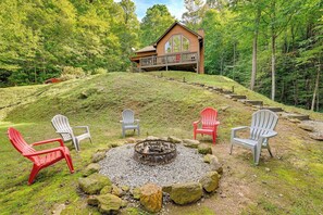 House (2 Bedrooms) | Front of property - Bright Bryson City Cabin w/ Fire Pit & Hot Tubs! (Bryson City)