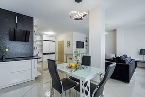 Apartment | Private kitchen | Full-size fridge, oven, stovetop, electric kettle - Comfortable apartments  (Minsk)