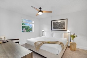 Individually decorated, individually furnished, desk, iron/ironing board