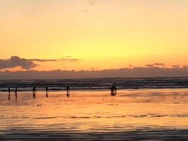 En la playa, arena blanca