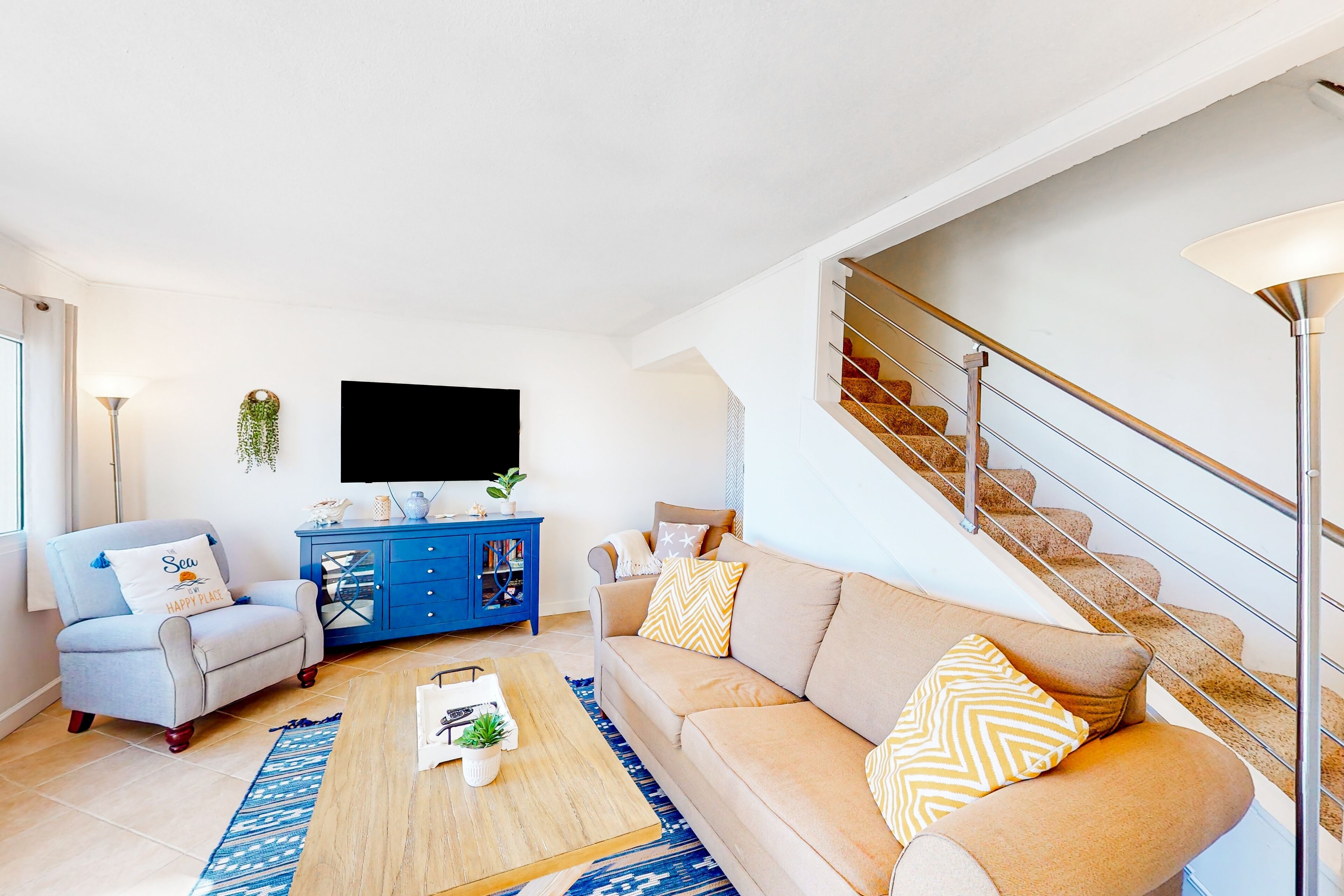 Gulf & lake view condo in beachfront resort with pool, tennis & saunas