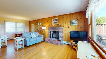 TV, DVD player, books