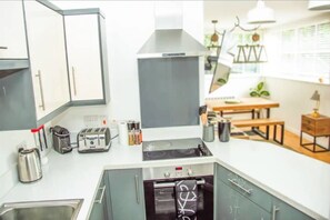 Fridge, oven, stovetop, dishwasher