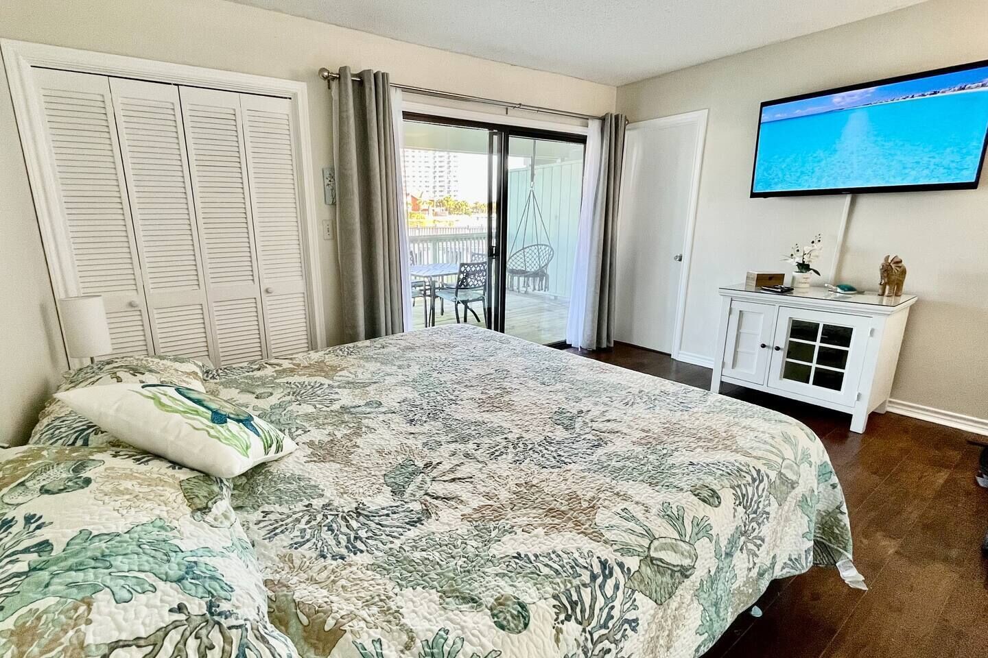 Lake views from the master bedroom.