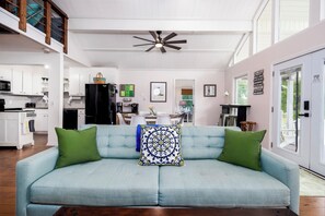 Smart TV, fireplace, video games, books