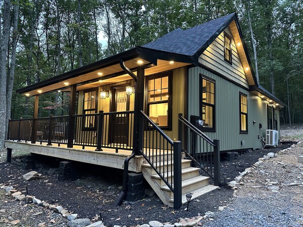 Exterior - Whiskey Acres - Modern Cabin w/ HotTub, Firepit, CornHole + Axe Throwing Areas (Hedgesville)