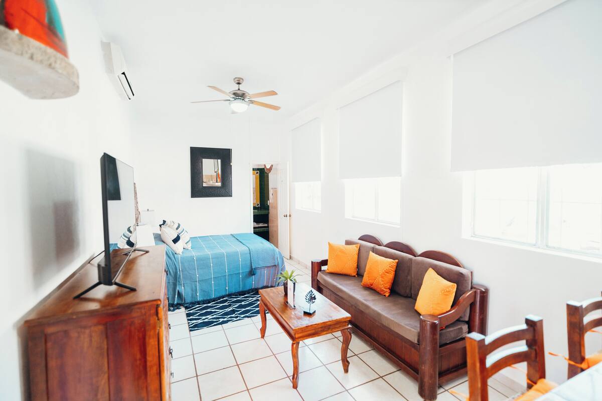 Standard Studio | Premium bedding, down comforters, desk, laptop workspace