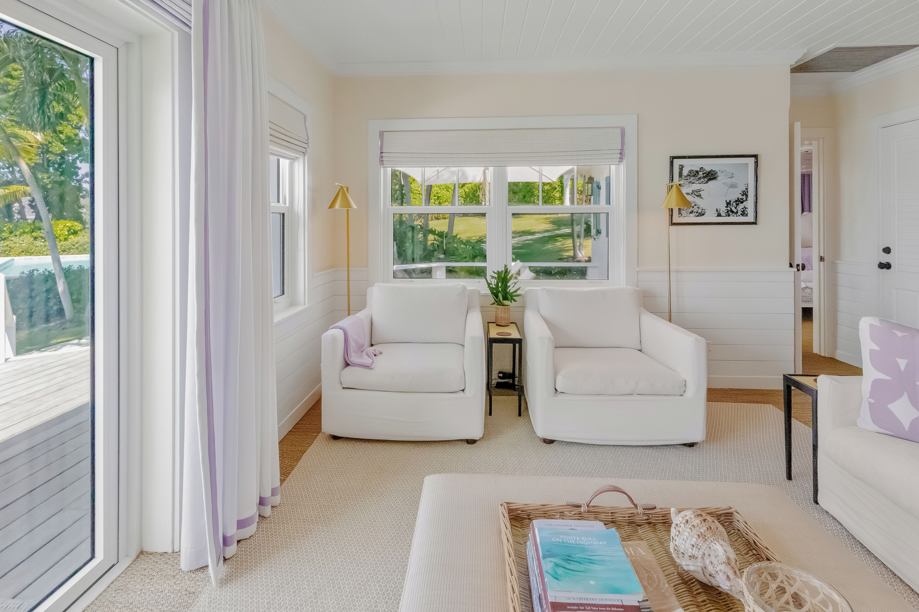 Luxury Cottage | Living area | 65-inch Smart TV with cable channels, books