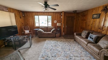 Smart TV, fireplace, video games, table football