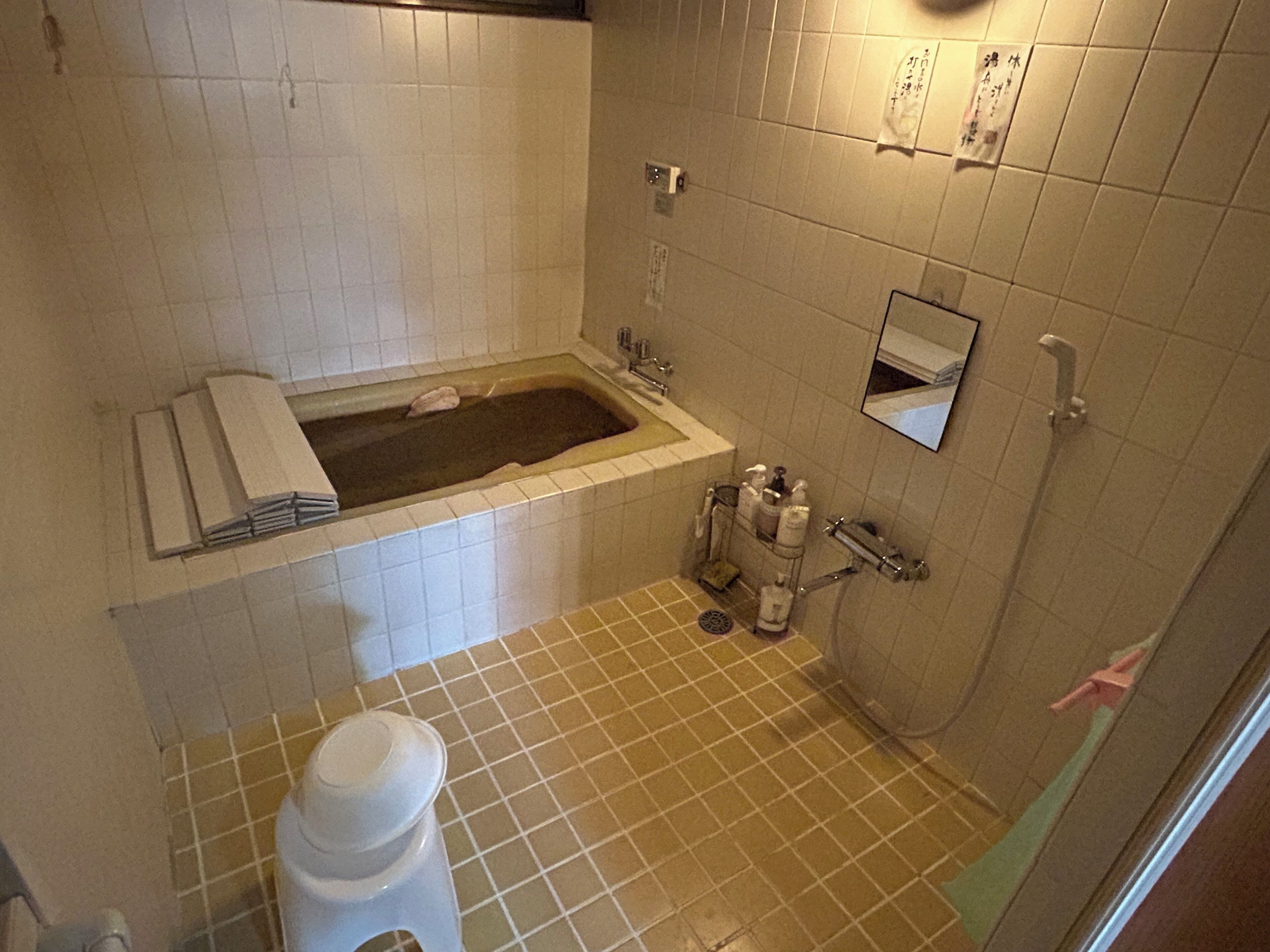 Separate tub and shower, deep soaking tub, free toiletries, hair dryer