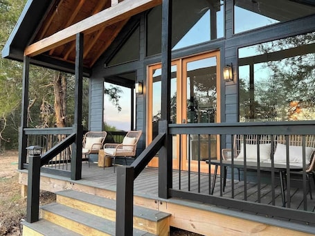Terrace/patio. Relaxing Ranch Stay: Modern Comforts & Friendly Animals